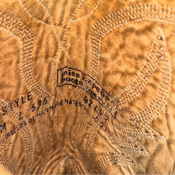Miss Capezio Stacked Heel Leather Vintage Western Cowboy Boot Brown Size 6.5 - Picture 12 of 13